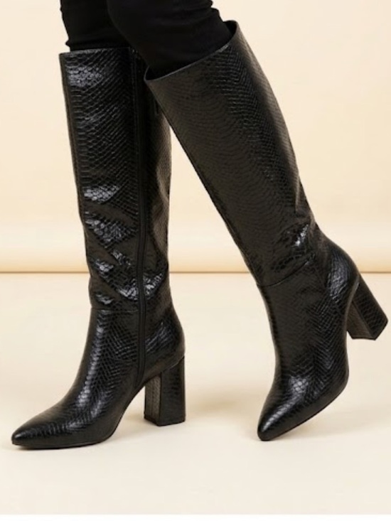 Steve Madden Shoes - NWOT Steve Madden Black Snake-Embossed Over-the-Knee Boots